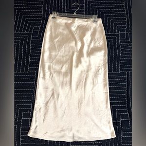 Skies Are Blue Satin Midi Skirt